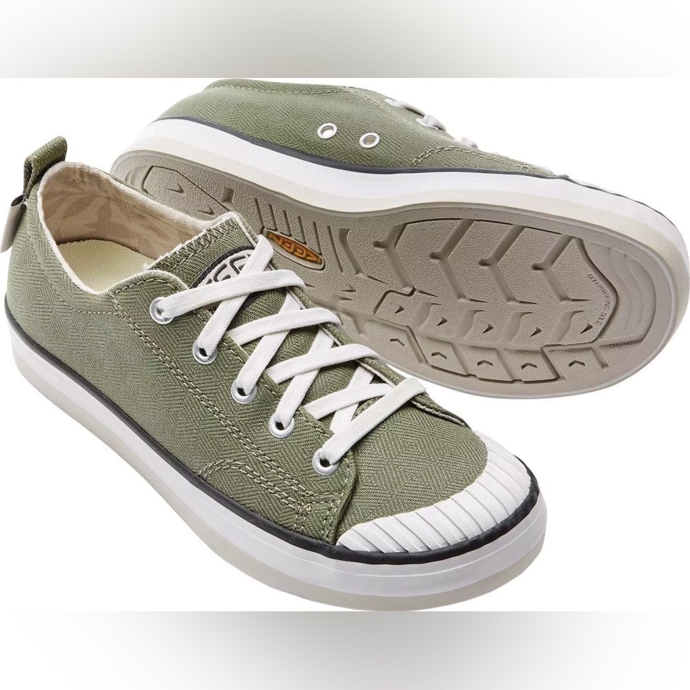 Keen Elsa Green White Canvas Low Top Casual Sneakers Shoes 1017145 Womens Sz 5.5